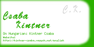 csaba kintner business card